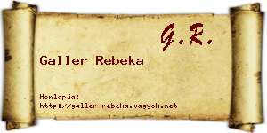 Galler Rebeka névjegykártya